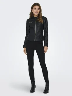 ONLBANDIT FAUX LEATHER BIKER OTW NOOS black