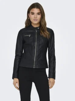 ONLBANDIT FAUX LEATHER BIKER OTW NOOS black