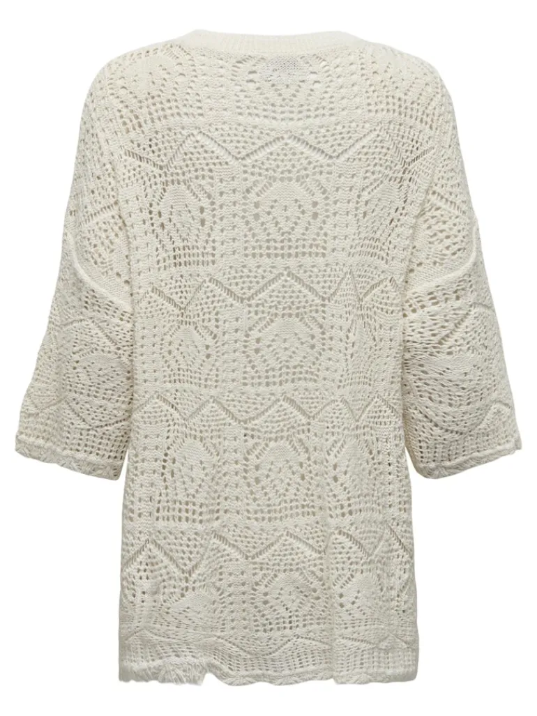 ONLBEACHIE LIFE 3/4 LOOSE ONECK KNT cloud dancer