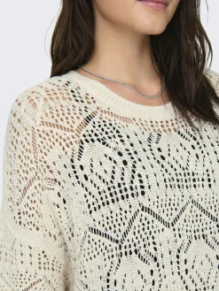 ONLBEACHIE LIFE 3/4 LOOSE ONECK KNT cloud dancer