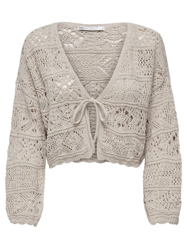 ONLBEACH LIFE 7/8 TIE CARDIGAN KNT NOOS pumice stone