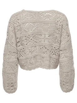 ONLBEACH LIFE 7/8 TIE CARDIGAN KNT NOOS pumice stone
