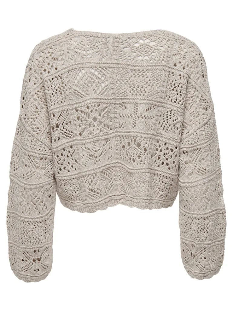 ONLBEACH LIFE 7/8 TIE CARDIGAN KNT NOOS pumice stone