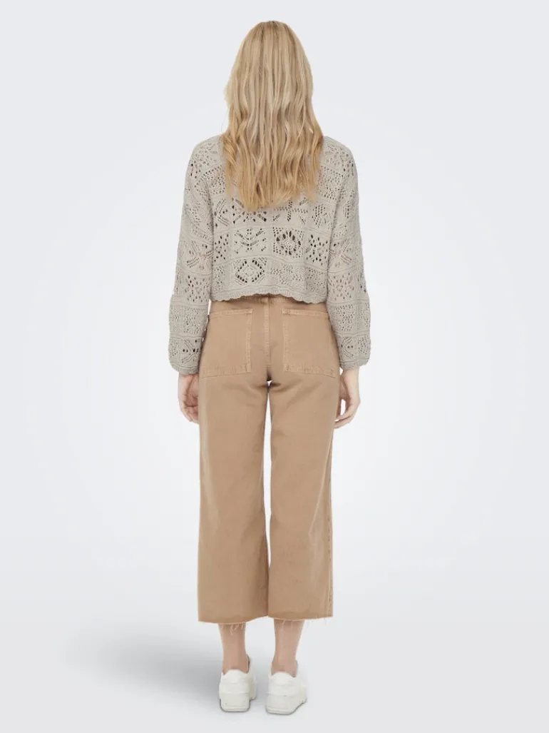 ONLBEACH LIFE 7/8 TIE CARDIGAN KNT NOOS pumice stone