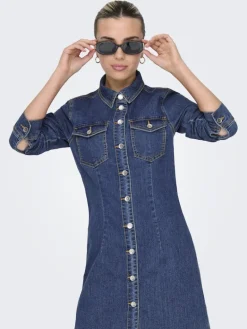 ONLBELIEVE LS STRETCH DNM DRESS QYT medium blue denim