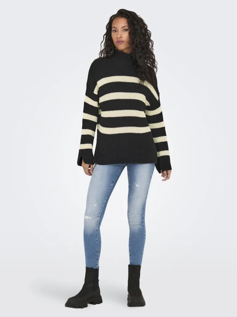 ONLBELLA LIFE LS HIGH NECK KNT black2