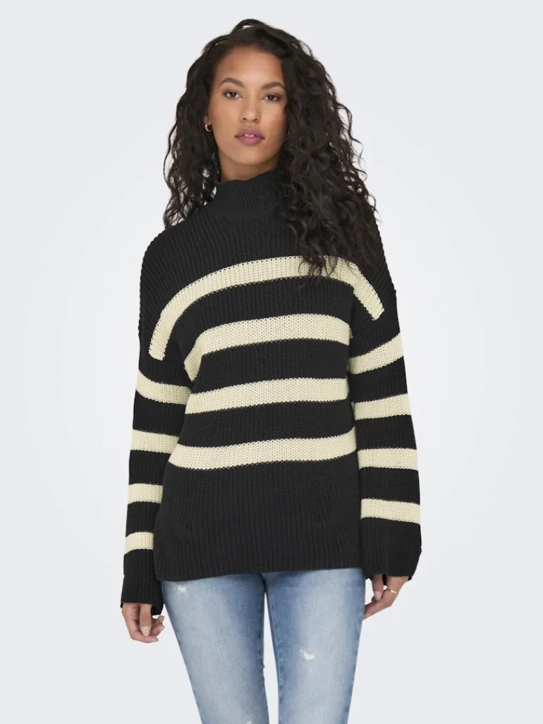 ONLBELLA LIFE LS HIGH NECK KNT black2