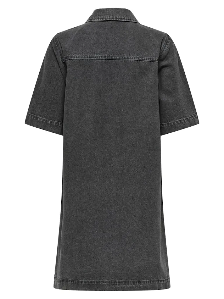 ONLBELLE S/S BUTTON DRESS DNM GUA NOOS washed black
