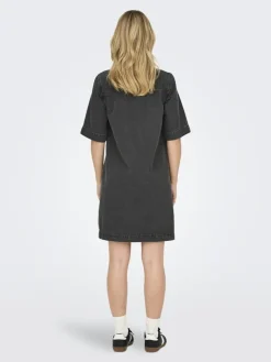 ONLBELLE S/S BUTTON DRESS DNM GUA NOOS washed black