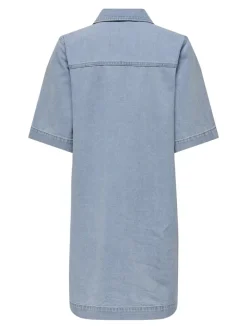 ONLBELLE S/S BUTTON DRESS DNM GUA NOOS light blue denim