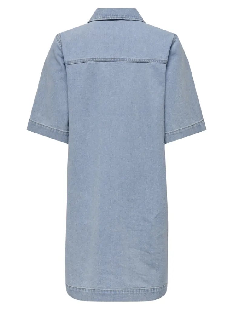 ONLBELLE S/S BUTTON DRESS DNM GUA NOOS light blue denim
