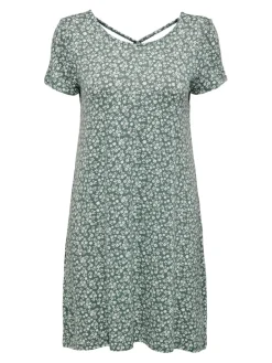 ONLBERA BACK LACE UP S/S DRESS JRS NOOS balsam green