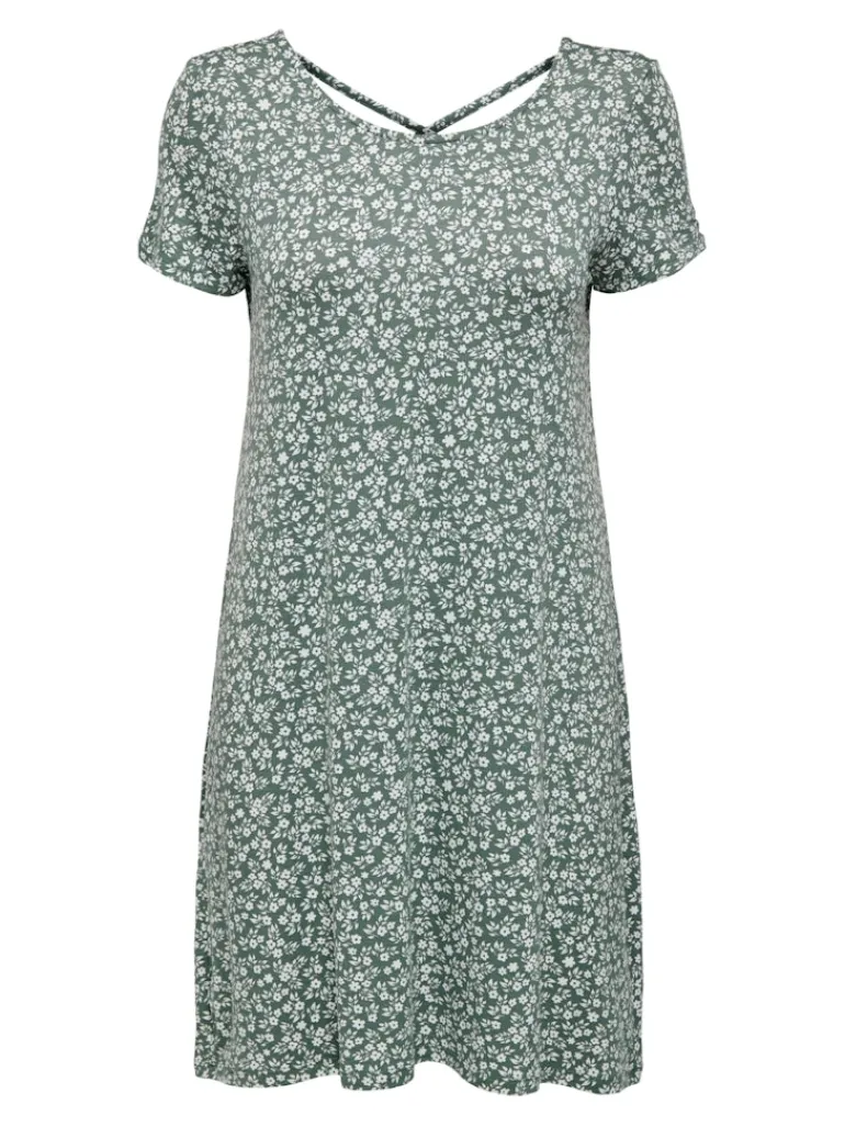 ONLBERA BACK LACE UP S/S DRESS JRS NOOS balsam green