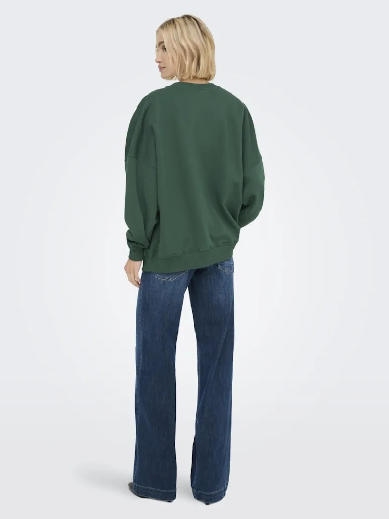 ONLBILA L/S BEAR O-NECK SWT pineneedle