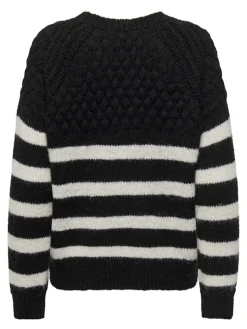 ONLBILLIE LIFE LS STRIPE O-NECK EX KNT black
