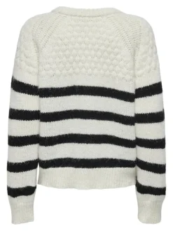 ONLBILLIE LIFE LS STRIPE O-NECK EX KNT cloud dancer
