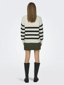 ONLBILLIE LIFE LS STRIPE O-NECK EX KNT cloud dancer