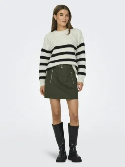 ONLBILLIE LIFE LS STRIPE O-NECK EX KNT cloud dancer