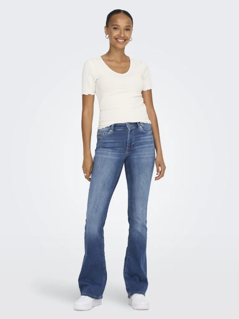 ONLBLUSH MID FLARED DNM REA1319 NOOS medium blue denim