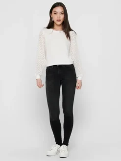 ONLBLUSH MID SK ANK RW DNM REA1099 NOOS black denim