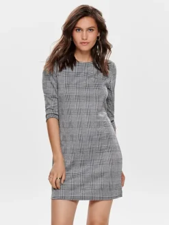 ONLBRILLIANT 3/4 CHECK DRESS JRS black