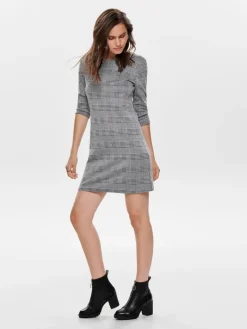 ONLBRILLIANT 3/4 CHECK DRESS JRS black
