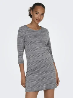 ONLBRILLIANT 3/4 CHECK DRESS JRS black