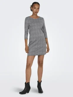 ONLBRILLIANT 3/4 CHECK DRESS JRS black