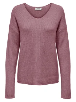 ONLCAMILLA V-NECK L/S PULLOVER KNT NOOS crushed berry
