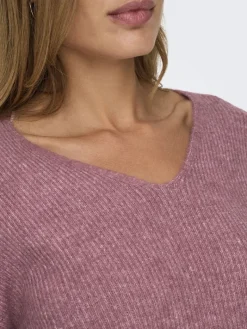 ONLCAMILLA V-NECK L/S PULLOVER KNT NOOS crushed berry