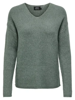ONLCAMILLA V-NECK L/S PULLOVER KNT NOOS laurel wreath