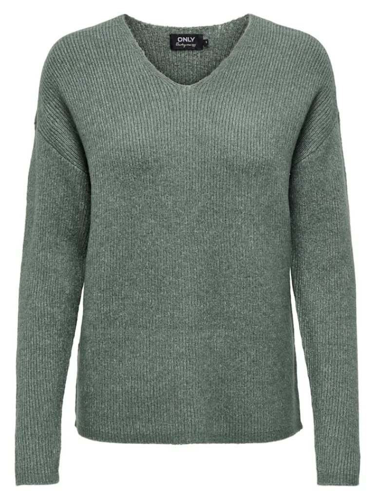 ONLCAMILLA V-NECK L/S PULLOVER KNT NOOS laurel wreath