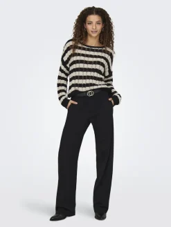 ONLCAPRI LS O-NECK CC KNT black