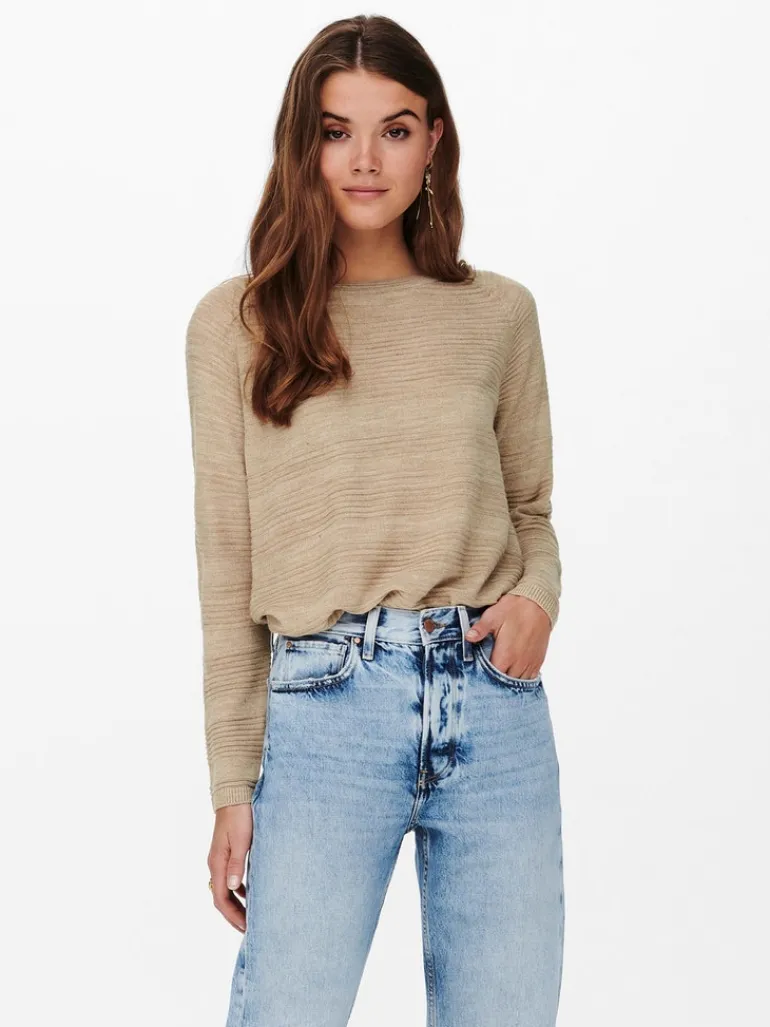 ONLCAVIAR LS PULLOVER CS KNT humus
