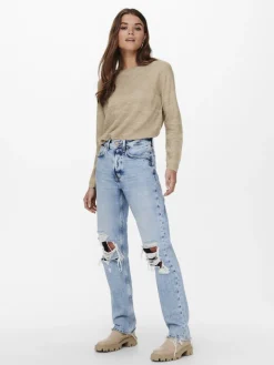 ONLCAVIAR LS PULLOVER CS KNT humus