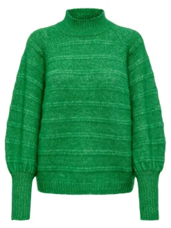 ONLCELINA LS HIGH PULLOVER RP KNT island green