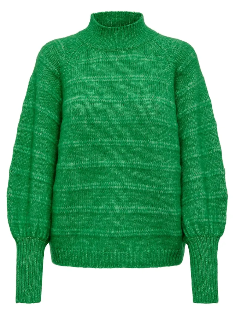 ONLCELINA LS HIGH PULLOVER RP KNT island green