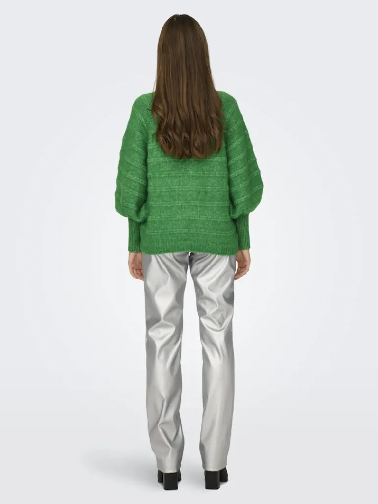 ONLCELINA LS HIGH PULLOVER RP KNT island green