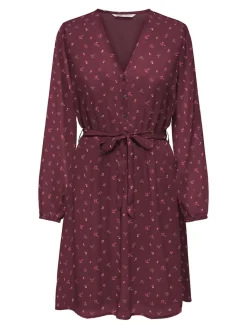 ONLCERA LIFE 3/4 SHORT DRESS WVN NOOS windsor wine