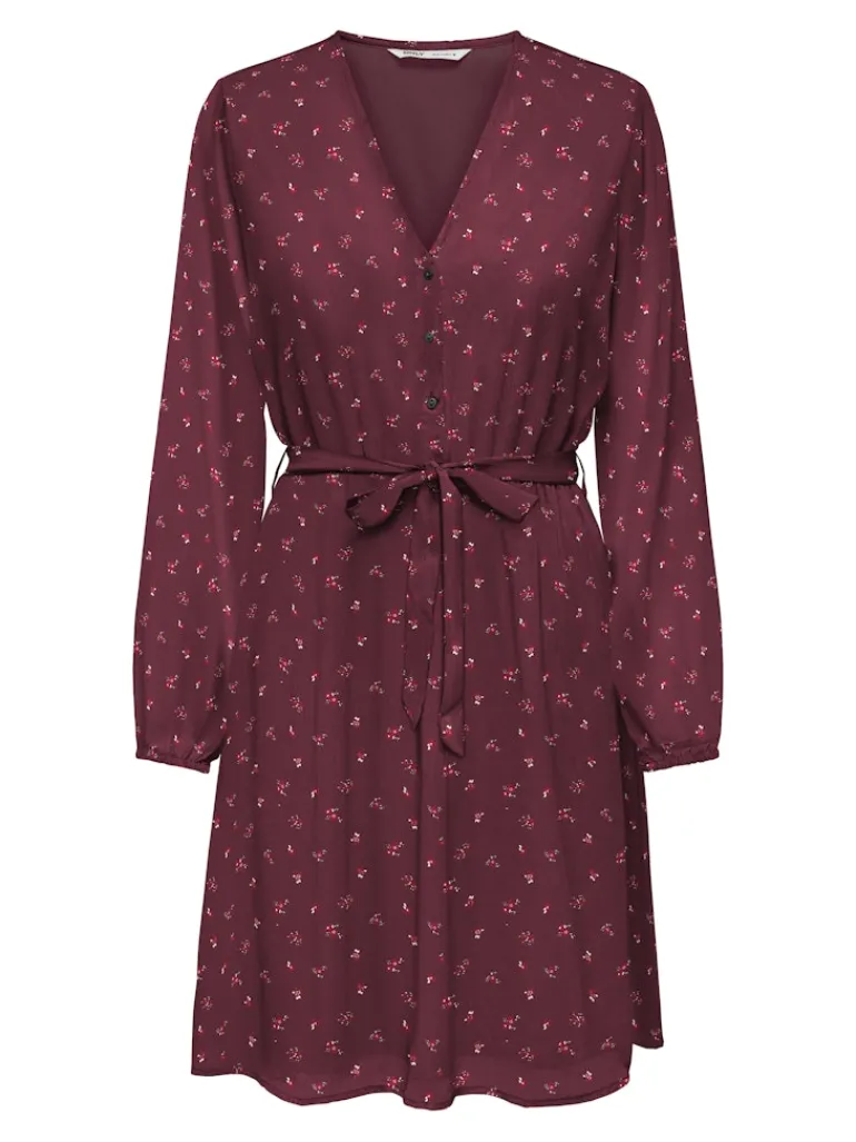 ONLCERA LIFE 3/4 SHORT DRESS WVN NOOS windsor wine