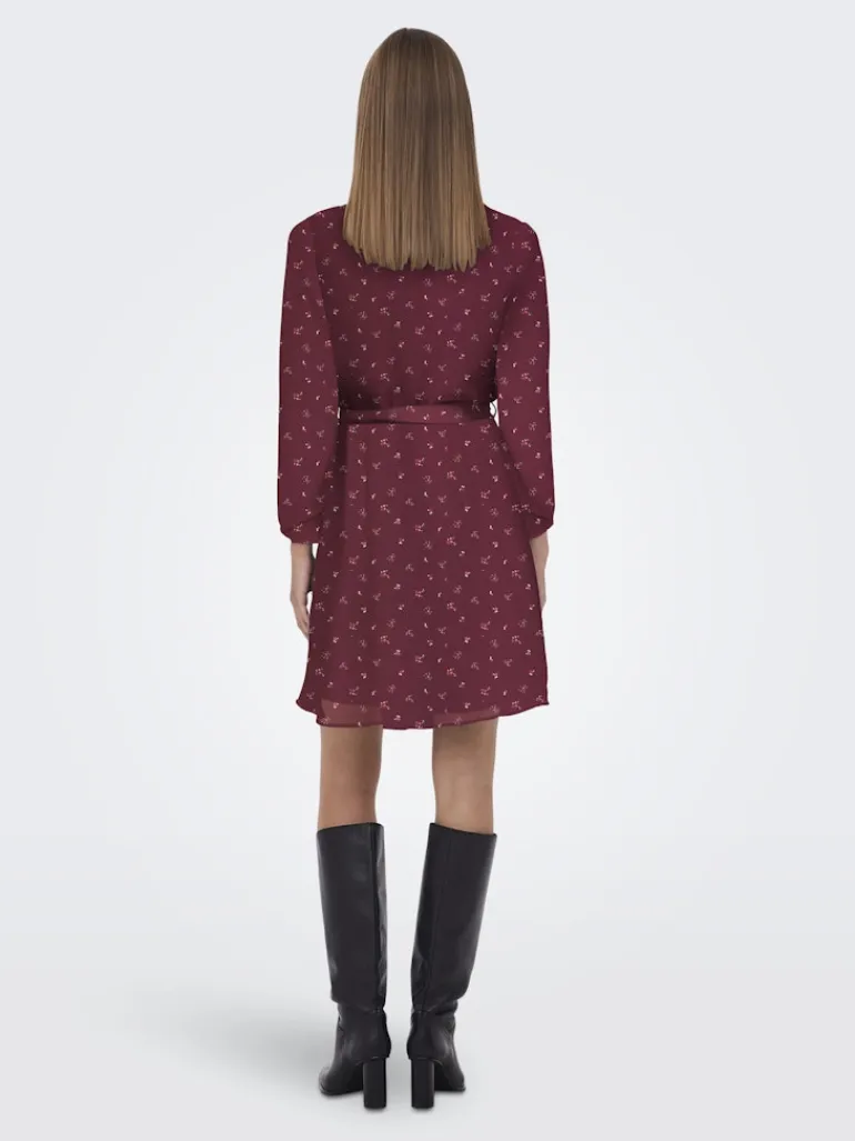 ONLCERA LIFE 3/4 SHORT DRESS WVN NOOS windsor wine