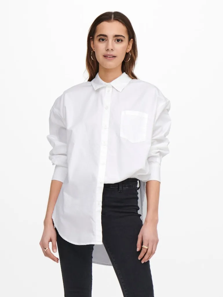 ONLCORINA LS LOOSE SHIRT WVN bright white