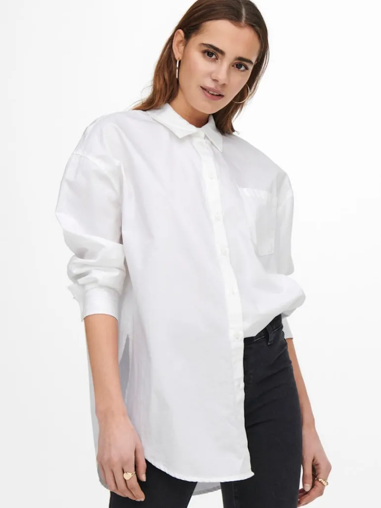 ONLCORINA LS LOOSE SHIRT WVN bright white