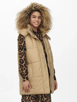 ONLDEMY PADDED WAISTCOAT OTW cuban sand