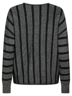 ONLDOMINIQUE LS GLITTER V-NECK CS KNT black