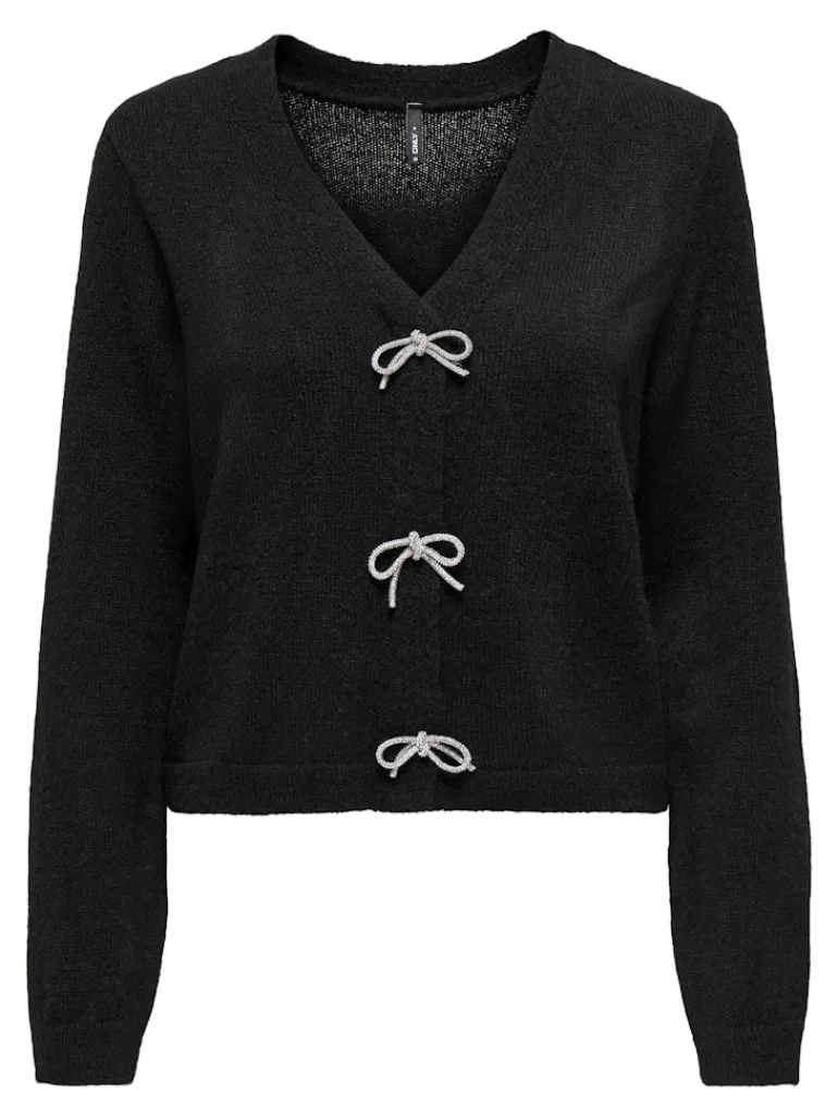 ONLDONNA LS V-NECK PULLOVER KNT black