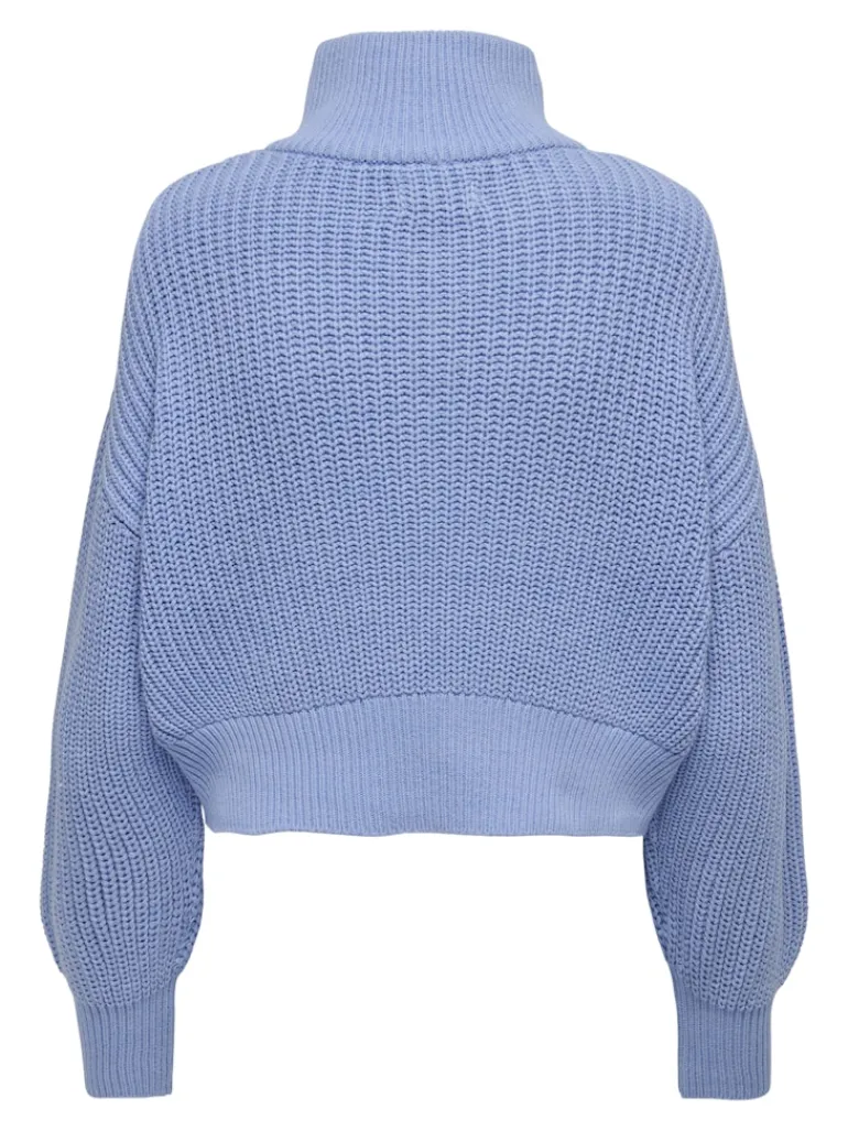 ONLDORITTA LS CABLE ZIP HIG NECK KNT grapemist