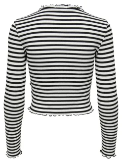 ONLELLA L/S WRAP FRILL TOP JRS black2