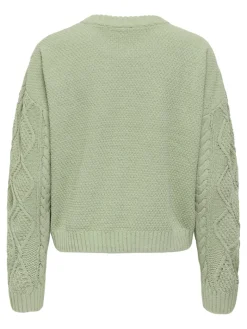 ONLELLY LIFE LS CABLE O-NECK CC KNT desert sage