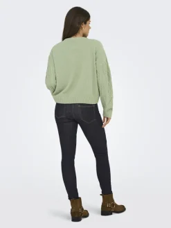 ONLELLY LIFE LS CABLE O-NECK CC KNT desert sage